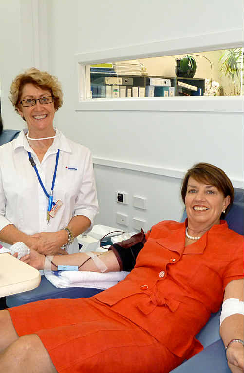 BLOOD-THIRSTY: Premier Bligh is a regular donor. cont BLOOD-THIRSTY: Premier Bligh is a regular donor. cont